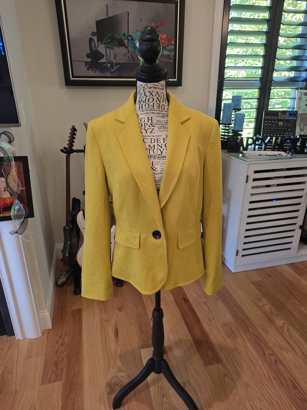 Women's Mustard Yellow Single-Button Blazer